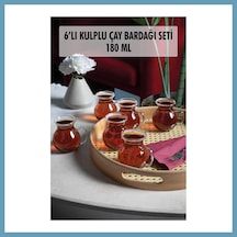 Bezos 6'lı Keyfi Ala Borosilikat Cam Kulplu Çay Bardağı Mbt06 Çok Renkli