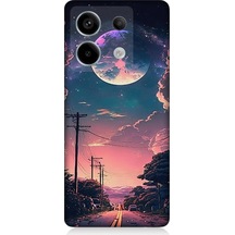 Xiaomi Redmi Note 13 Pro 5g Uyumlu Ay Manzara Ve Yol Desenli Silikon Kılıf