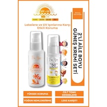 Güneş Aile Set Orijinal Boy Yetişkin Ve Çocuk Güneş Kremi Koruyucu Bakım Seti +50 Spf 2ürün