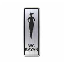 Wc Bayan Tuvalet Kapı Duvar Uyarı - Yönlendirme Levhası Gümüş (540303811)