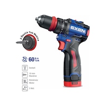 Exen EN 162 DS 16V 2AH 60 NM Kömürsüz Darbeli Şarjlı Matkap
