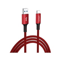 Usb 3.0 Usb-a'dan Usb-c'ye 15w Pd Hızlı Şarj 5v3a Yüksek Kaliteli Alüminyum Örgülü Kablo 5gbps 1 Metre Kırmızı