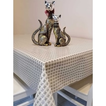 Gri Ithal Pvc Muşamba - Desenli Silinebilir Masa Örtüsü 18 İhtl 08 140 X 160