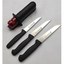 Sürbısa 4 Parça Siyah Günlük Mutfak Bıçak Seti Set1