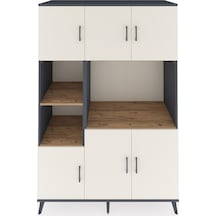 Kronos Dolap 9 Raflı 6 Kapaklı 132x59x195 Antrasit-aytaşı/çam Antrasit