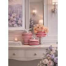 Dekoratif - Salon Seti Full Kırmızı Zebra Gümüş
