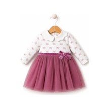 Babyhola Fiyonk Detaylı Tül Etek Kız Çocuk Elbise 15348 Fuşya