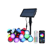 Geeksen 25'li Paket Güneş Enerjili Su Geçirmez Rgbw Bahçe Aydınlatma Uygulama Kontrollü Renk Değiştiren Led Dekor Çok Renkli