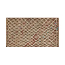 El Dokuması Vintage Yün-pamuk Geometric Halı 36551 147 X 264 Cm Çok Renkli
