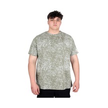 Mode Xl Büyük Beden Erkek T-shirt Bisiklet Yaka Aşındırma Baskı U20037 Haki Haki