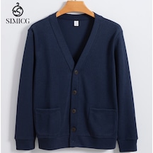 Yeni Örme Hırka Makinede Yıkanabilir V Yakalı Erkek Yün Kazak Mavi Yeni Örme Hırka Makinede Yıkanabilir V Yakalı Erkek Yün Kazak Mavi