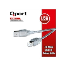 Qport 1.5M Şeffaf Usb Yazıcı Kablosu(Q-Pr1.5)