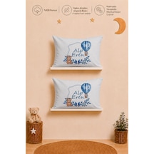 İsme Özel Erkek Bebek 2'li Yastık Kılıfı 35x45 Cm %100 Pamuk Organik Baskılı İsimli Bebek Hediyesi 1009y2