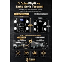 5mm Kalın Camlı Banyo Baskülü Tarı Ölçüm Tam Dijital Pil Hediyeli