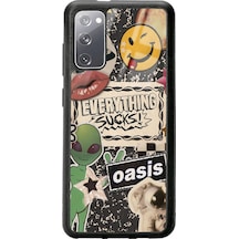 Samsung Uyumlu S20 Retro Sticker Tasarımlı Glossy Telefon Kılıfı Siyah