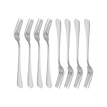 8 Adet 20 Cm 18/10 Çelik Yemek Çatalı Seti - Dayanıklı, Rust-önleyici, El Ve Makine Yıkama Uygun Uzun Saplı Mutfak Gereci Gümüş Gümüş