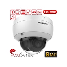 Hıkvısıon Ds-2cd2183g2-ıu 8mp 4mm 120db 512gb Sd Dahili Mik.acusense Ip67 Ik10 Dome Kamera 30 Mt