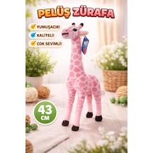 Peluş Zürafa 43 Cm Yumuşak Dokulu Sevimli Oyuncak Pembe