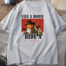 Flood Of Style Pedro Pascal T-shirt Kovboy Grafik Tshirt Bir At Binmek Bir Kovboy Tees Pablo Escobar Lats Of Gri