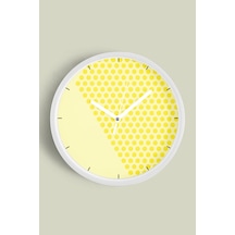 Modern Tasarım Duvar Saati - 30cm - Önü Camlı Beyaz Kasa - Sessiz Mekanizma-jh0410 Beyaz