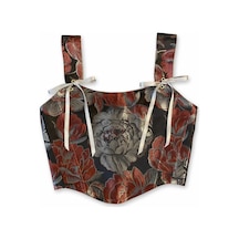 L'aura Corset Floral Vintage Desenli Bayan Korse Büstiyer Çok Renkli