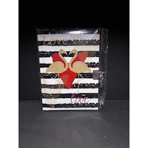 96 Sayfa Çizgili Kilitli Günlük Hatıra Defteri 14x20 Cm Beyaz Sayfalı Çok Renkli
