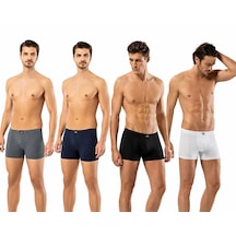 Erdem Erkek Karışık Likralı 4 Adet Kutulu Boxer- 1420k Siyah