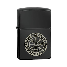 Vegvisir Viking Pusulası İskandinav Sembolü Siyah Metal Benzinli Çakmak