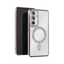 Samsung Samsung Uyumlu Galaxy S25 Kılıf Joke Simli Magneticsafe Kılıf - Gümüş