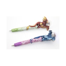 1 Adet Işıklı Polyester Tükenmez Kalem 16 Cm Boy, Ballpoint Pen, Yazı Kalemi, Light Pen -