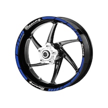 Deeb Motosiklet Jant Şeridi Universal Racing Mavi Beyaz Model X N11.34799