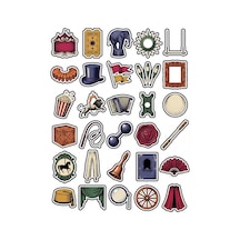 30 Adet Vintage Sirk Ve Karnaval Sticker Seti - Scrapbook Ajanda Laptop İçin Çok Renkli