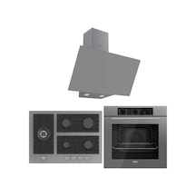 Ferre Flowart Bl Modüler Serisi 3'lü Gri  QBL62CPR-BL138-D079 Ankastre Set