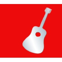 Sıa Aynalı Duvar Süsü (Sticker) Gitar Şekilli
