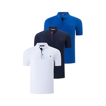 Üçlü Set T8560 Dewberry Erkek T-shırt-lacivert-beyaz-saks
