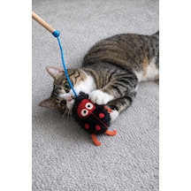 Şanslı Uğur Böceği Kedi Oltası - Kedi Otlu Oyuncak