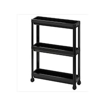 Ikea Vesken Tekerlekli Raf, Siyah, 3 Katmanlı 425032095 Siyah