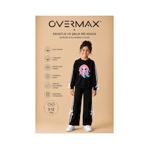 Overmax Kız Çocuk Şerit Ve Fiyonk Detaylı Deniz Kızı Baskılı Eşofman Takımı 3-12 Yaş Siyah - 930356781 Siyah