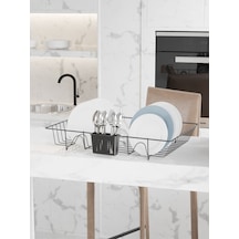 Suntel Suntel Mat Siyah Tek Katlı Bulaşıklık Tabaklık