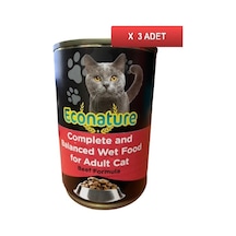 Econature Sığır Etli Konserve Kedi Maması 3 x 400 G
