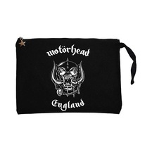 Motörhead England Siyah Clutch Astarlı Cüzdan / El Çantası Siyah
