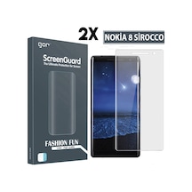 Gor Nokia 8 Sirocco 3d Kavisli Full Darbe Emici Ekran Koruyucu 2 Adet Set- 5775