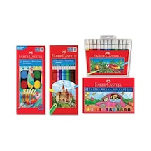 Faber Castell 4'Lü Boya Seti (12'Li Kuru-Sulu-Pastel-Keçeli Boya) B.S