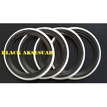 Atlas Oto Lastik Yanağı 13 Jant Siyah&Beyaz Renk 4 Adet