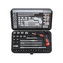Würth Tabanca Tipi Cırcır Magazinli Tornavida Seti 37 Parça Led Işıklı Ergonomik Tasarım
