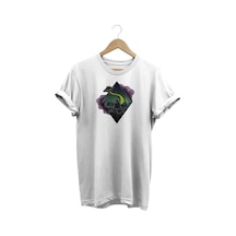 Uzay Baskılı T-shirt %100 Pamuk Dijital Baskılı Tişört Beyaz