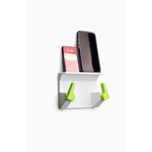 Telefon Raflı Tuvalet Kağıdı Tutucu Çok Amaçlı Banyo Organizer Tuvalet Kağıdı Askılığı Telefon Ve Eşya Raflı Aparat Beyaz