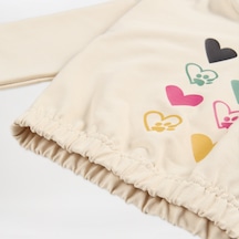 Panço Kız Çocukbaskı Detaylı Kapüşonlu Sweatshirt Bej 2411gk08006-4128 001