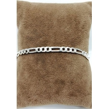 Omar Silver Unisex Figaro 3 Mm Gümüş Bileklik Zincir Omr7640