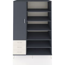 Kronos Dolap 9 Raflı 3 Çekmeceli 3 Kapaklı 132x59x195 Antrasit-antrasit/aytaşı Antrasıt/aytası